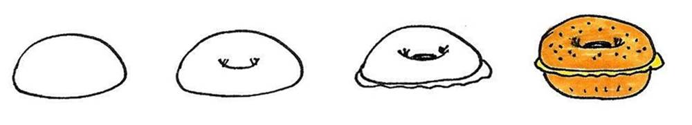 how to draw a bagel