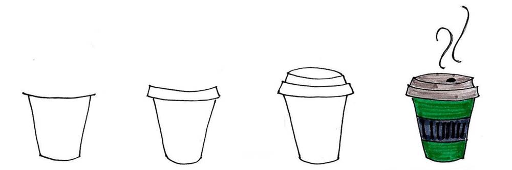 How to draw a coffee cup