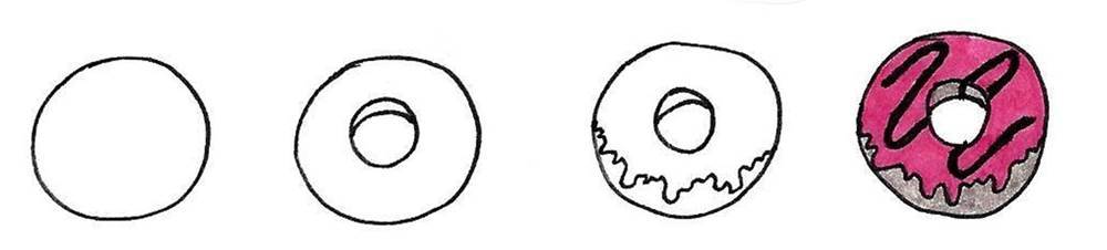 how to draw a donut