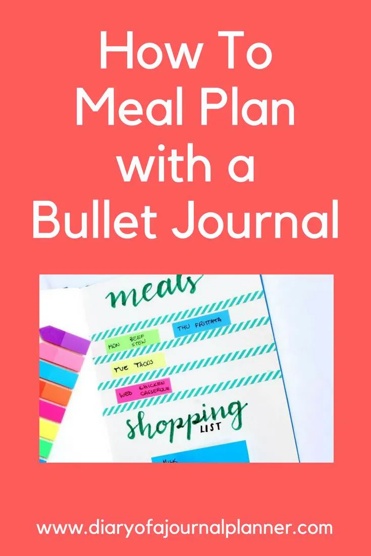 How to plan meals with a bullet journal #mealplan #bulletjournal #bujo #journaling #planning