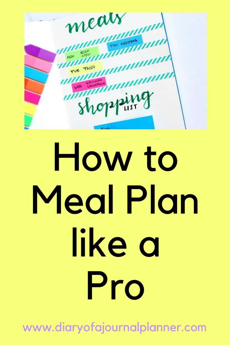 How to plan meals like a pro #mealplan #bulletjournal #bujo #journaling #planning