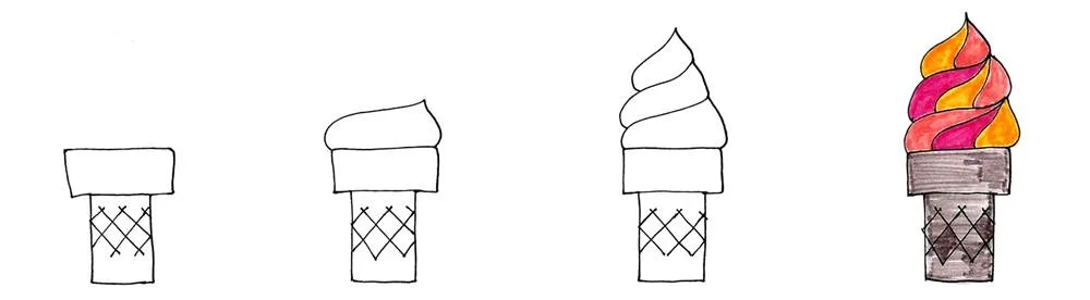 How to draw an ice cream