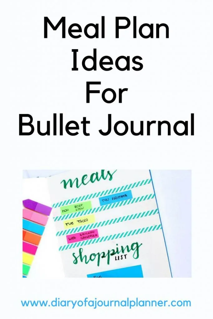 Meal plan ideas for bullet journal #mealplan #bulletjournal #bujo #journaling #planning