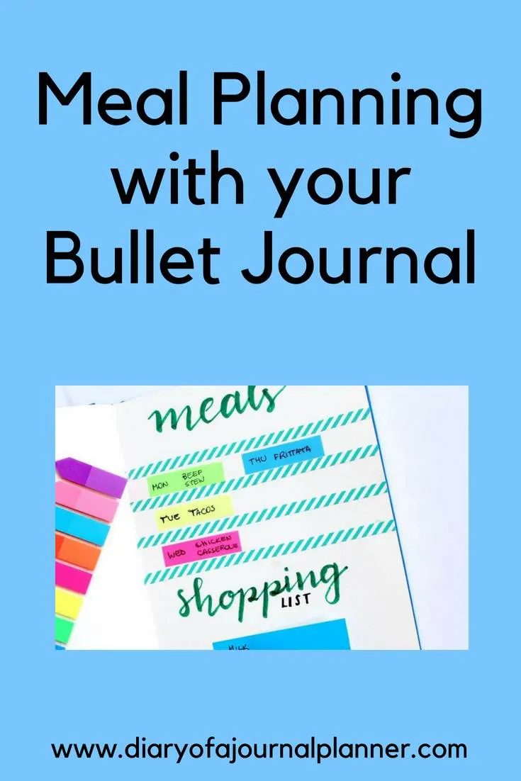 Meal planning with your bullet journal #mealplan #bulletjournal #bujo #journaling #planning