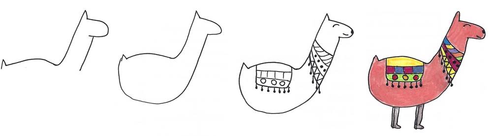 alpaca line drawing