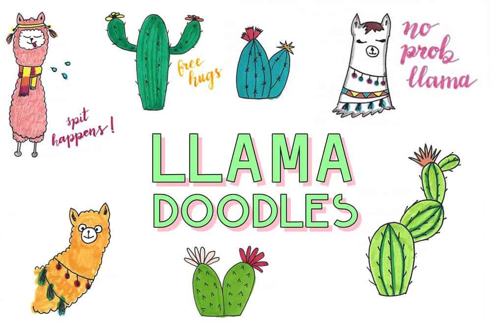 Llama Doodles – 9 Adorable Alpaca Inspired Doodles for Bullet Journals