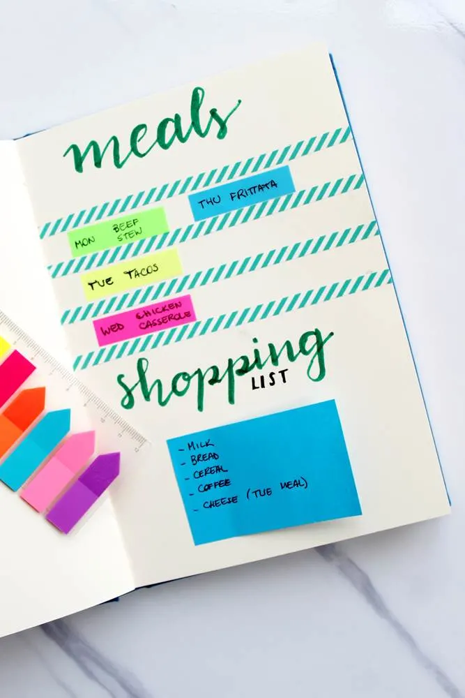 A meal planjournal template to help you with food planning and prepping