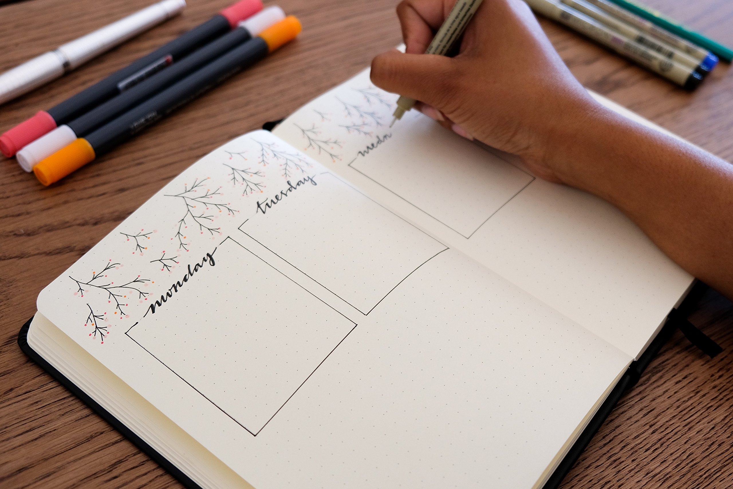 Start your Bullet Journal: How to Draw a Monthly Spread Calendar