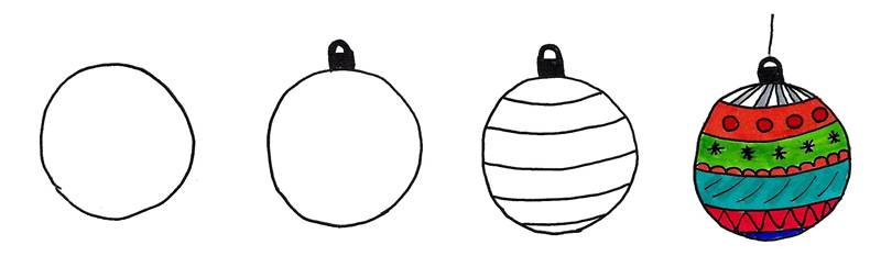 doodle christmas ornaments