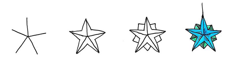 star christmas ornament doodle