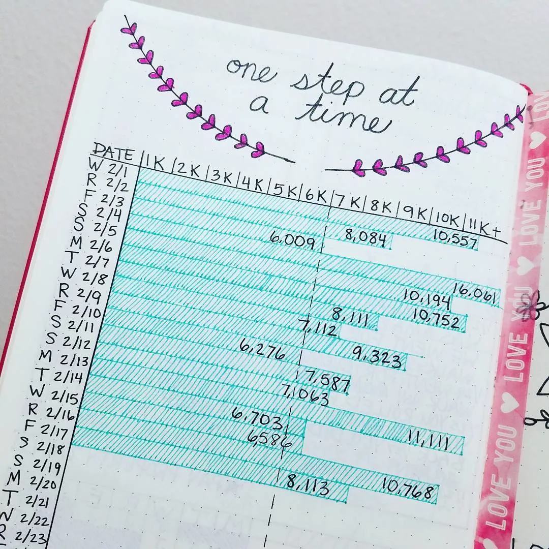 count steps with bullet journal