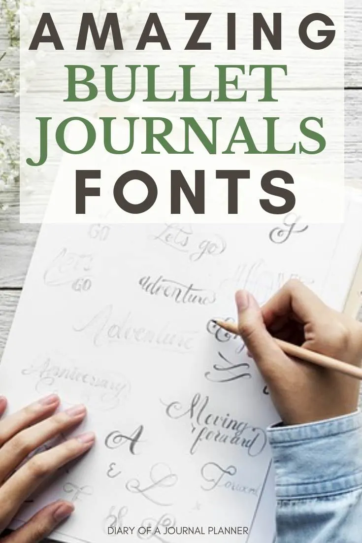 beautiful bullet journal font ideas