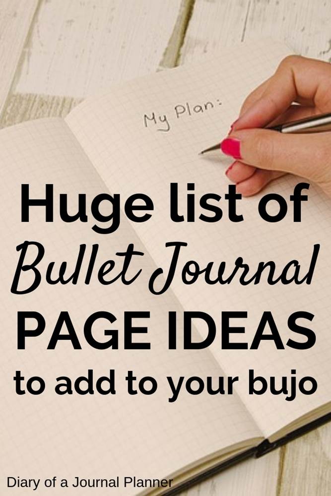 Huge list of bullet journal page ideas to add to your bujo