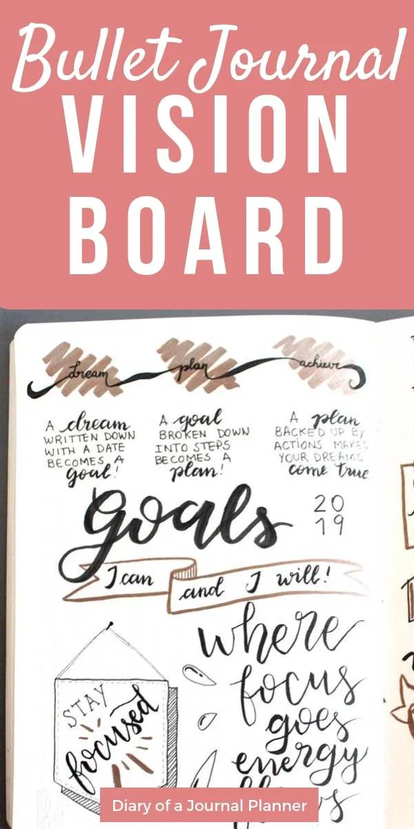 create a vision board in your bullet journal for 2019