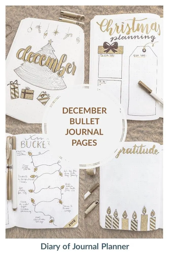 December bullet journal pages