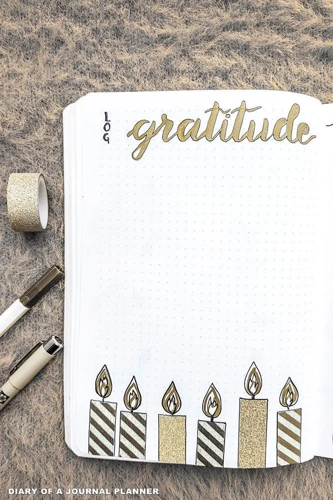 December gratitude log bullet journal