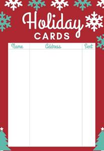 holiday cards checklist printable