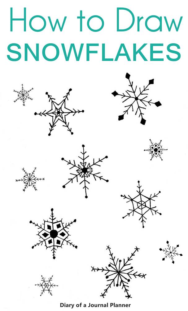 Simple step by step snow flake doodle and drawing tutorials for your Art Christmas Cards or crafts.