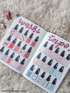 Cute Bullet Journal Washi Tape Swatch to Organize your Washi Collection