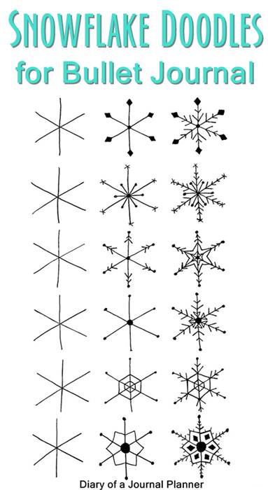 Snowflake Doodles For Bullet Journal