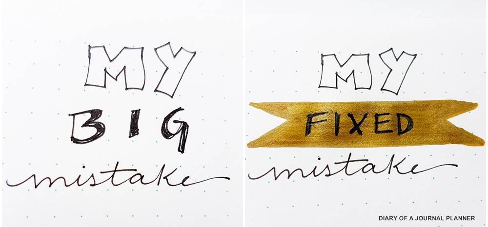 How to cover up mistakes in your bullet journal