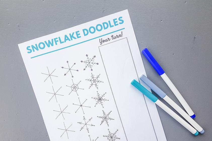 how to draw a snowflake step by step for kids