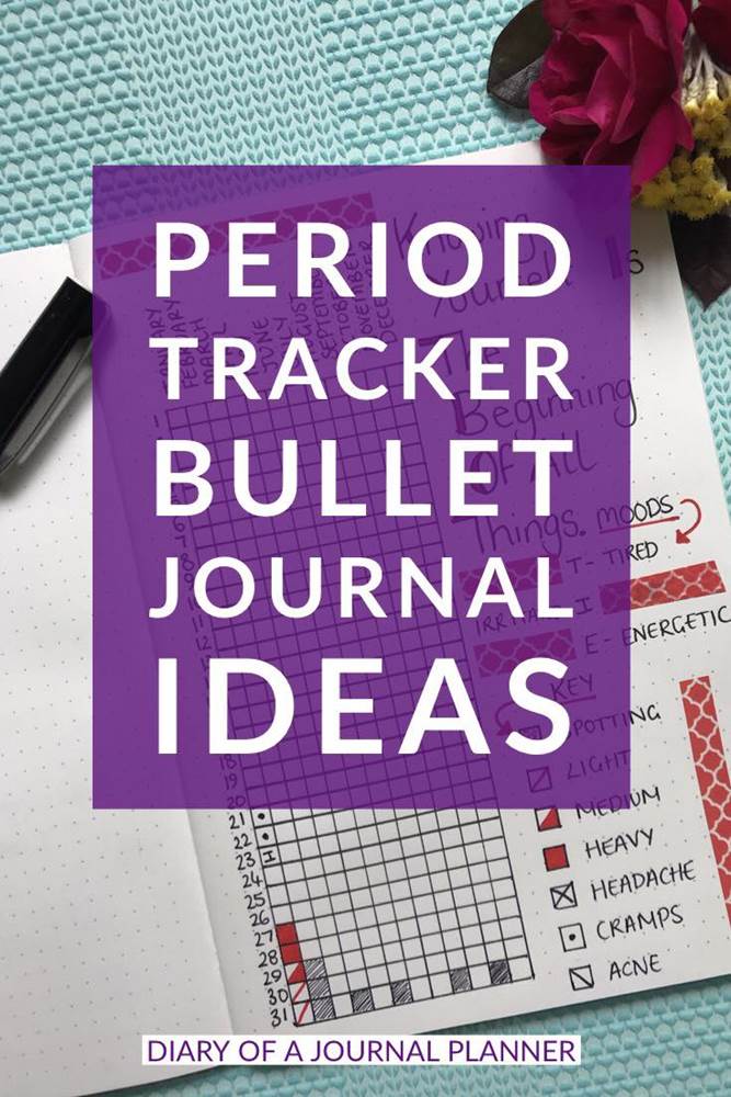 Monthly period tracker layout ideas for your bullet journal