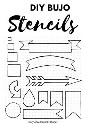 12pcs/set Geometric Shapes Bullet Journal Diy Drawing Stencils