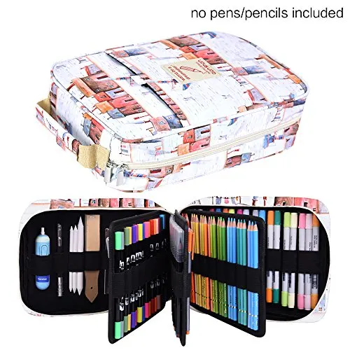 Dofilachy Journal Supplies Storage Case,Journal Case with 2 Detachable Layers- Travelling Bags for B5 Planner, Pens, Planner Stickers and