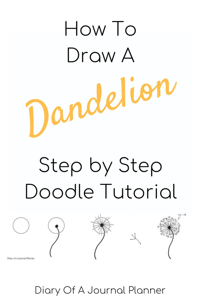 How to draw a dandelion step by step doodle tutorial