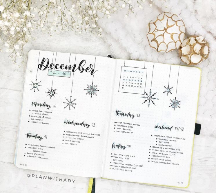 December weekly log idea