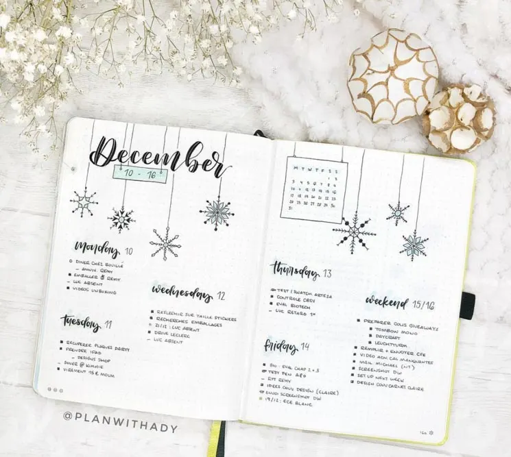 December weekly log idea