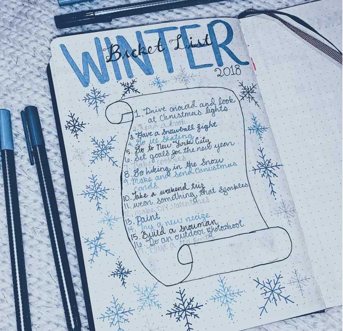 Amazing Winter Bullet Journal Theme Ideas To Try This Season