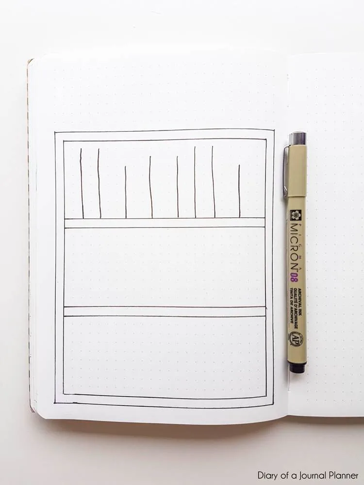 how to draw a bullet journal bookshelf