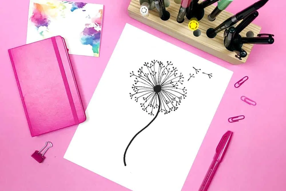 Learn how to draw a dandelion flower