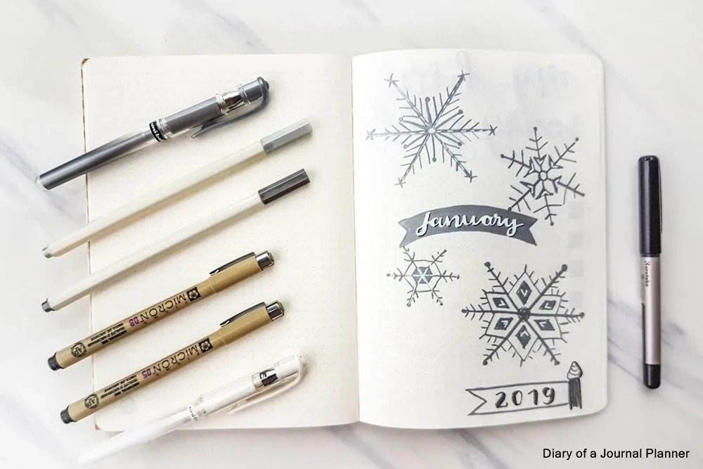 Winter bullet journal themes