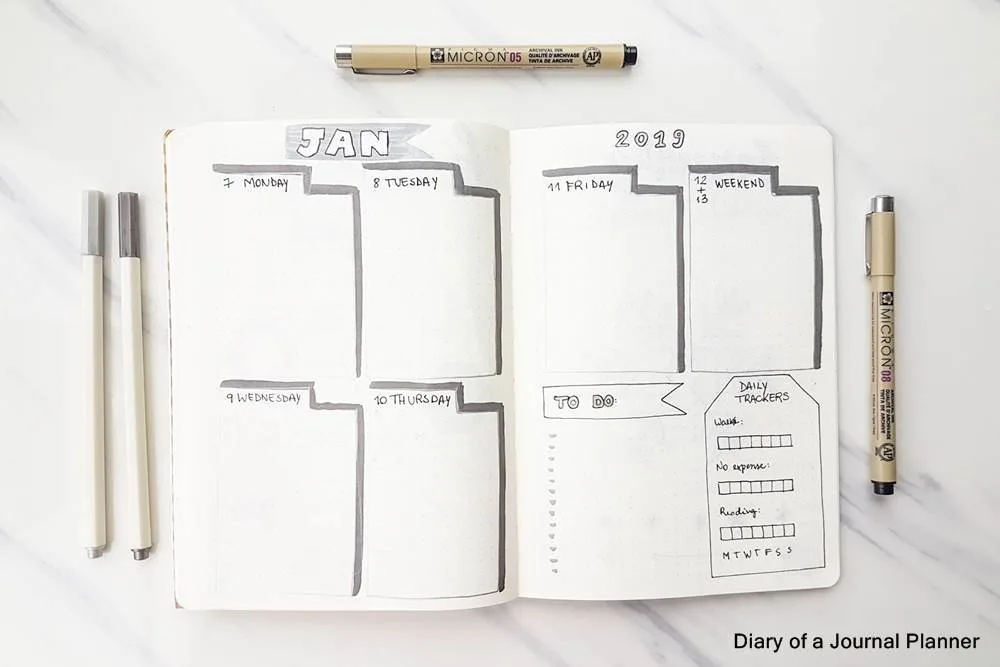 8 Minimalist Bullet Journal Weekly Spread Layouts to Try