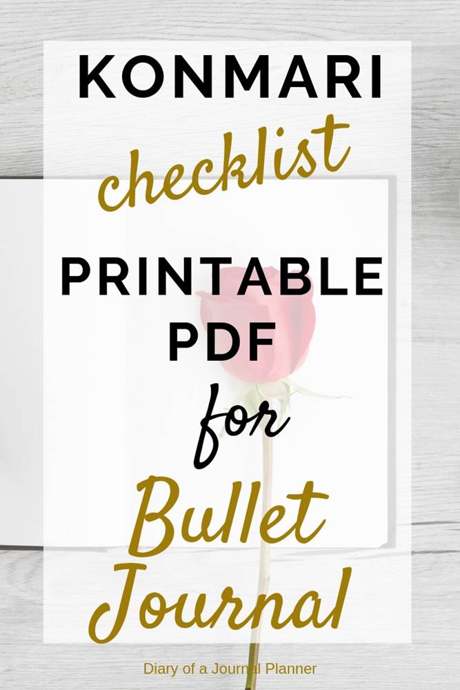 Simple Konmari checklist free printable for your bullet journal declutter and cleaning schedules spreads. Find how to use your bujo with the life changing magic of tidying up book. Check lists for home, closet, clothing, komono, house products and more