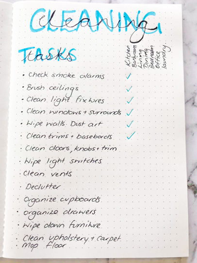 Bullet Journal Spring Cleaning Checklist Tutorial + FREE Printable!