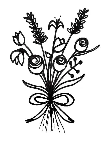 bouquet-of-flowers-simple-flower-drawing-black-and-white-pencil-sketch |  Bunch of flowers drawing, Flower drawing, Flower bouquet drawing