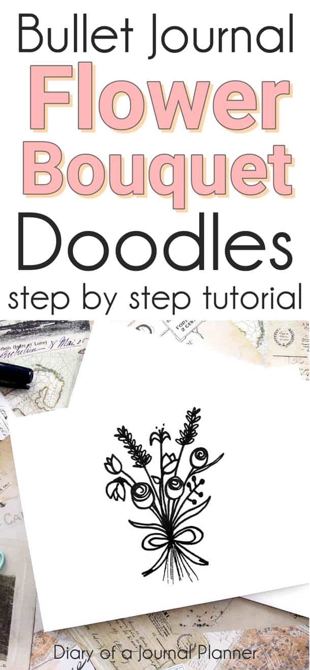 Bullet Journal Flower Bouquet Doodles Step By Step Tutorial