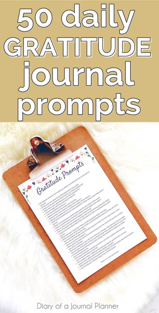 Gratitude prompts for journals