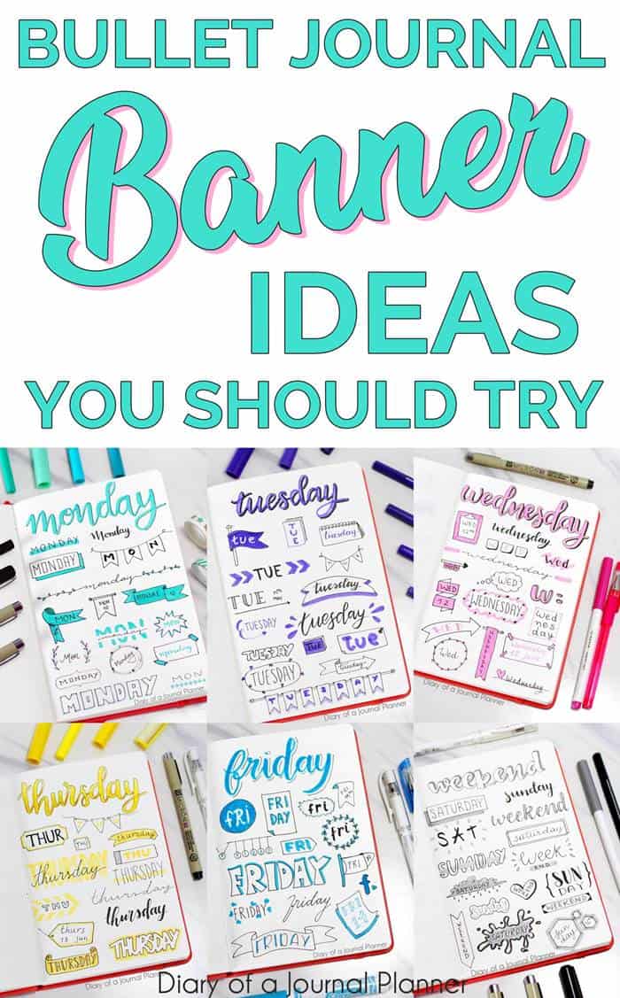headers and banners for bullet journal