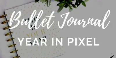 bullet journal a year in pixel spread
