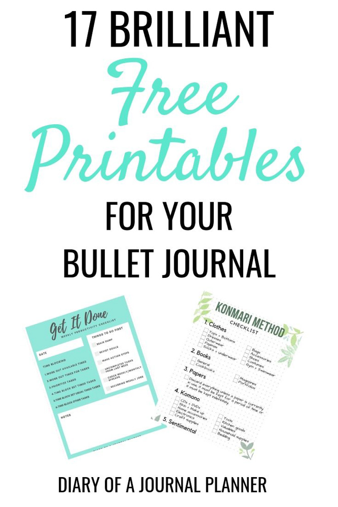 15 Totally Free Bullet Journal Printable To Organize Your Life In 2020