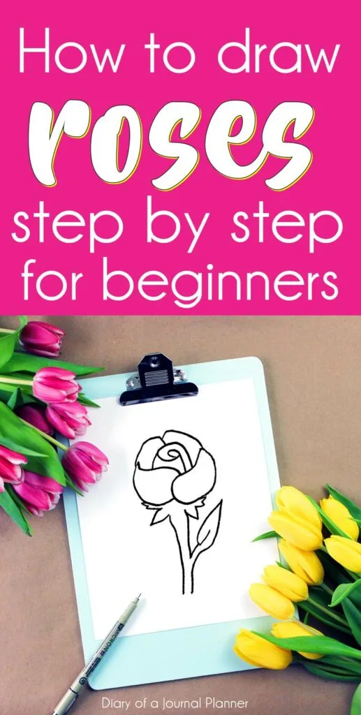 Easy how to draw a rose step by step for beginners and for kids. Learn how to doodle rose flowers with pencil outline. Perfetc for sketch book or bullet journal, and for different skills. This list of rose doodle includes realistic rose drawing tutorials, leaf and simple rose drawing easy. #doodles #doodle #flowerdrawing #doodleflower #bulletjournaldoodles