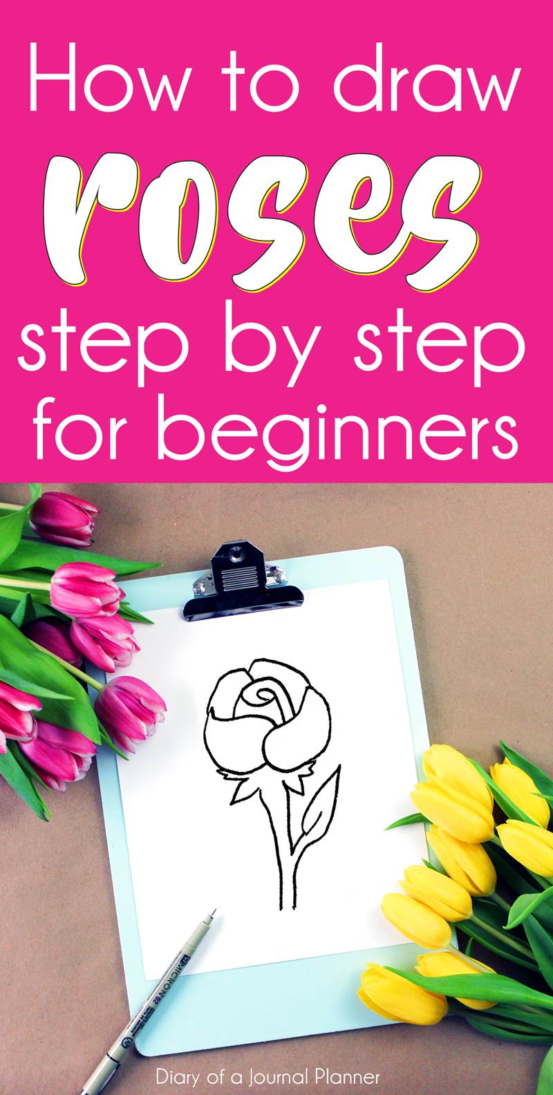 Rose Drawing: How to draw a rose step by step for beginners