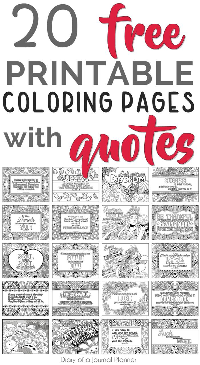 Printable Quote  Coloring  Pages  20 FREE Coloring  Quotes  