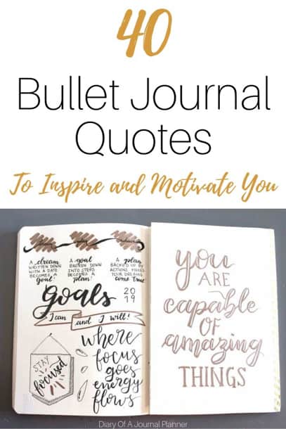 Inspirational and Motivational quotes for bullet journal