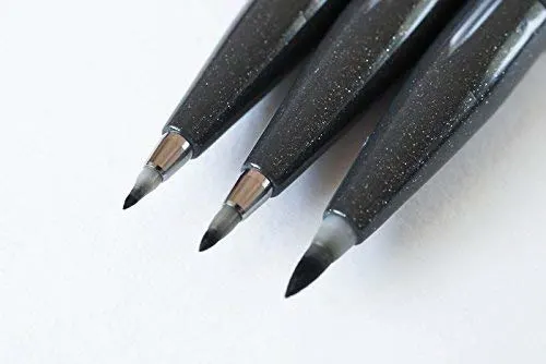 Felt Tip Pen W/ Gold Pen Clip Bleed Resistant Ink Bible Study Journaling Pen  Smooth Writing Planner Pen Black Ink Pen for Planners 